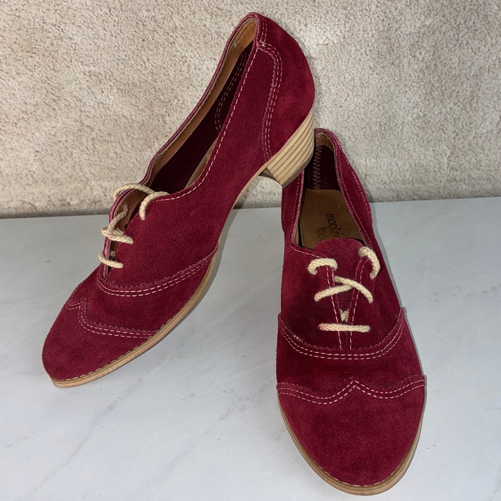 Mootsie's Tootsies Burgundy Suede Oxfords - 9 - Wingtip Lace Up Vintage Academia